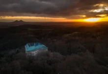 Hrad Houska z výšky.