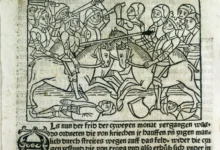 Porážka Tróje, dřevoryt z roku 1489, Strassburg