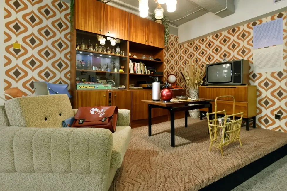 Socialistický obývací pokoj.