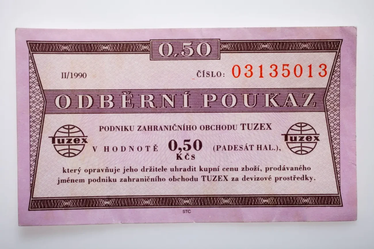 stará padesátihalířová valuta do Tuzexu