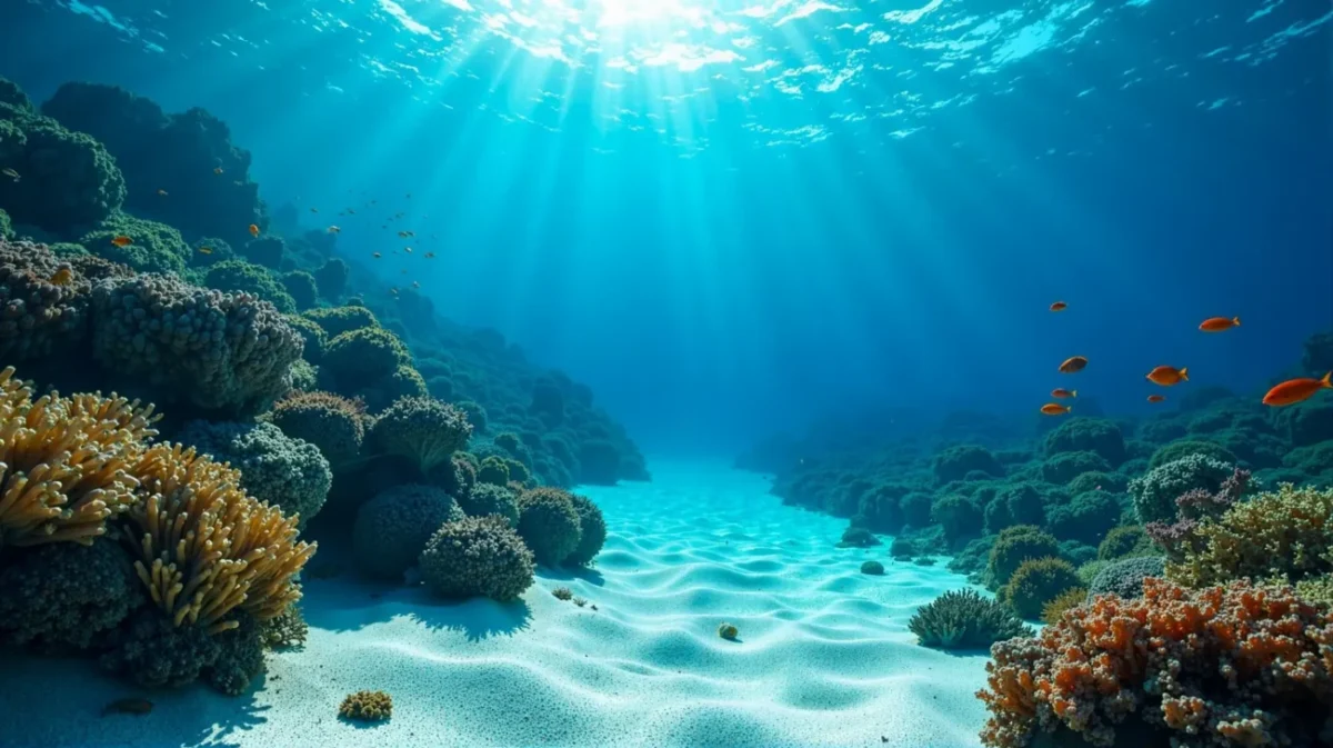 korálový útes na dně moře