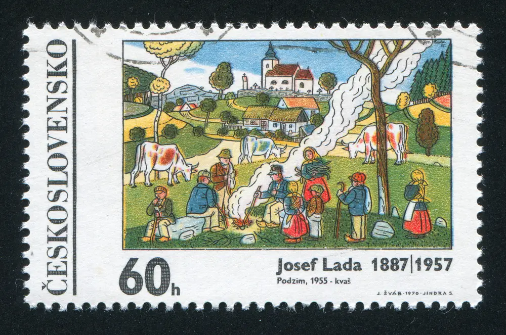 josef-lada-tvguru | TVGURU.cz Josef Lada se často objevuje například na poštovních známkách