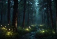 Ilustrativní obrázek temného pohádkového lesa