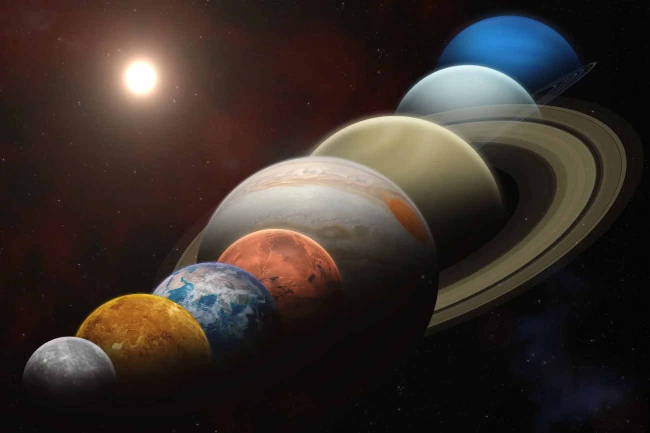 Vesmírné úkazy jsou spojeny i s astrologií. Zdroj: Shutterstock | TVGURU.cz Seřazené vesmírné planety.