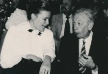 Magda Vašáryová a František Vláčil při premiéře filmu Markéta Lazarová
