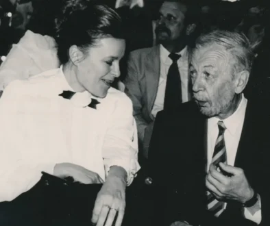 Magda Vašáryová a František Vláčil při premiéře filmu Markéta Lazarová