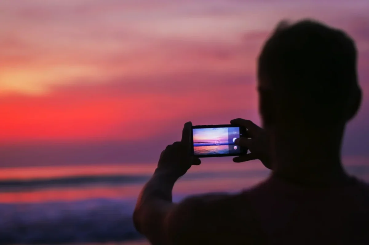 Focení západu Slunce.