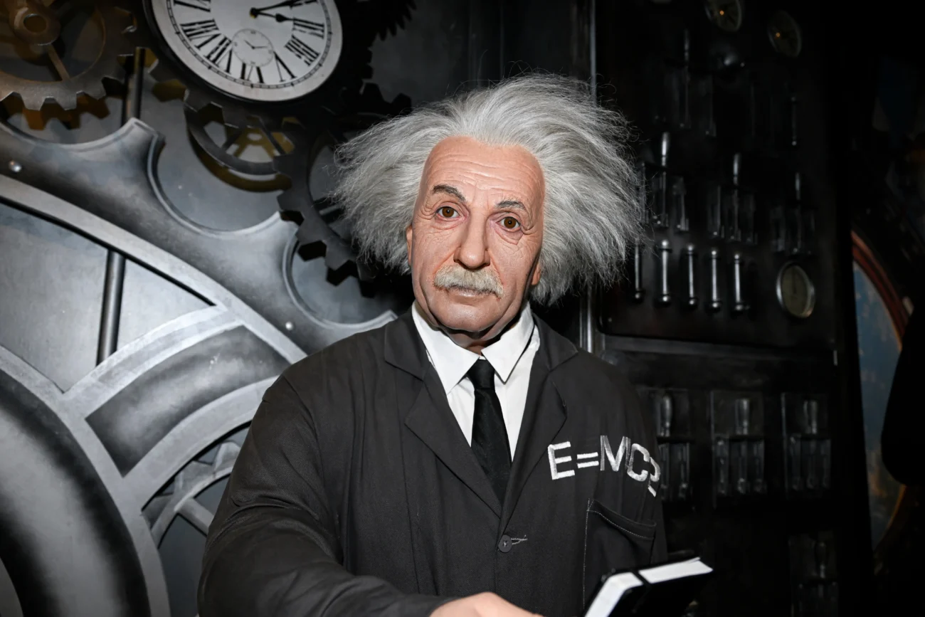 Vosková figurína Alberta Einsteina. 