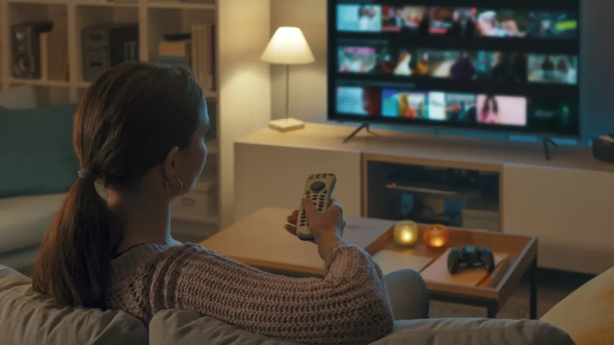 Žena, která si vybírá, co si pustí v TV.