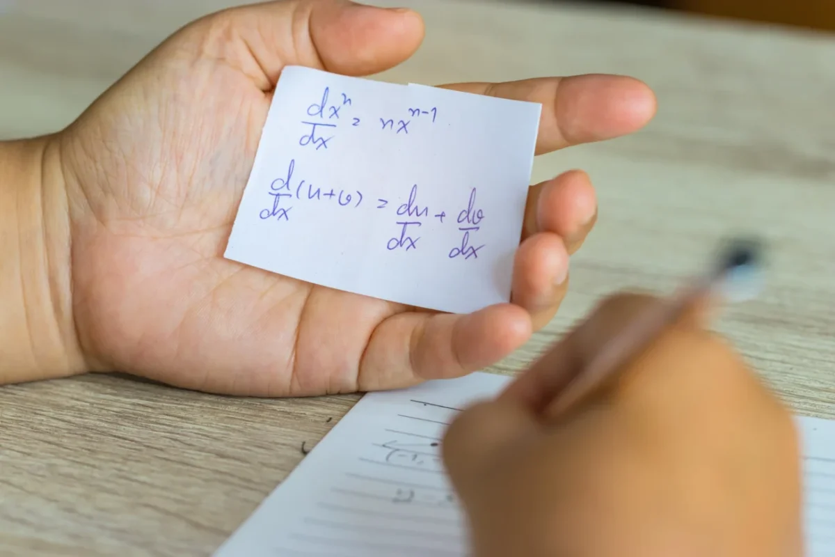 ruka vyplňuje kvíz na papíru