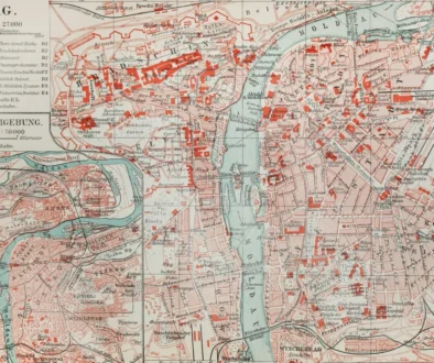 Mapa Prahy z 19. století