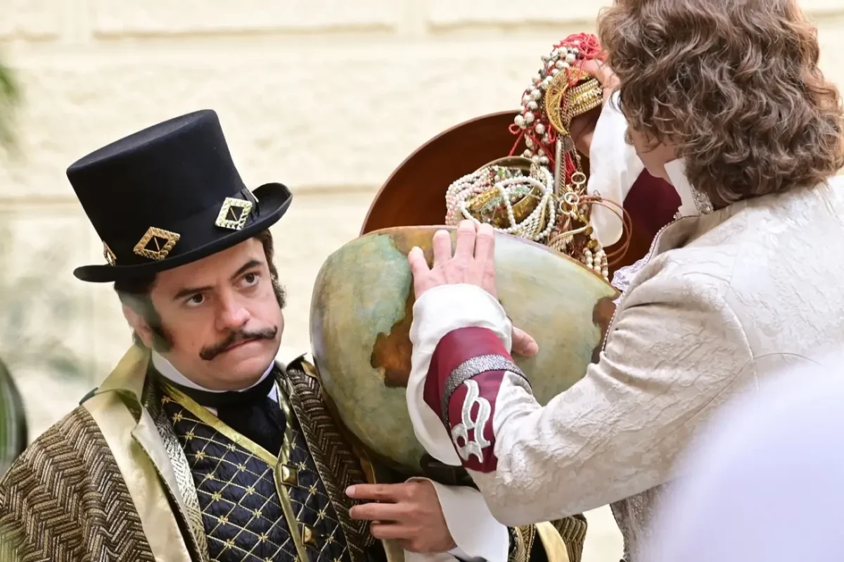 Jiří Mádl během natáčení pohádky Záhada strašidelného zámku