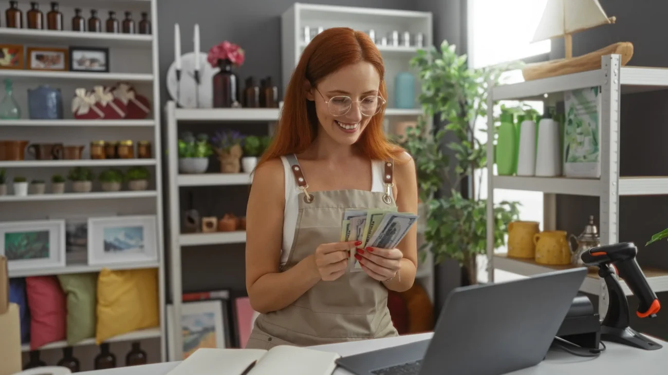 Nečekané finanční žně čekají hned 3 znamení zvěrokruhu. Zdroj: Shutterstock | TVGURU.cz Žena počítající peníze u počítače.