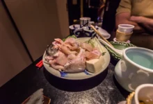 Na kousky nakrájena ryba fugu.
