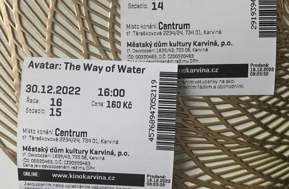 lístky do kina na Avatar
