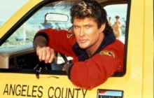 americký herec David Hasselhoff během natáčení Pobřežní hlídky