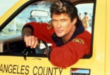 americký herec David Hasselhoff během natáčení Pobřežní hlídky