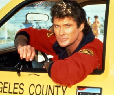 americký herec David Hasselhoff během natáčení Pobřežní hlídky