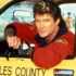 americký herec David Hasselhoff během natáčení Pobřežní hlídky