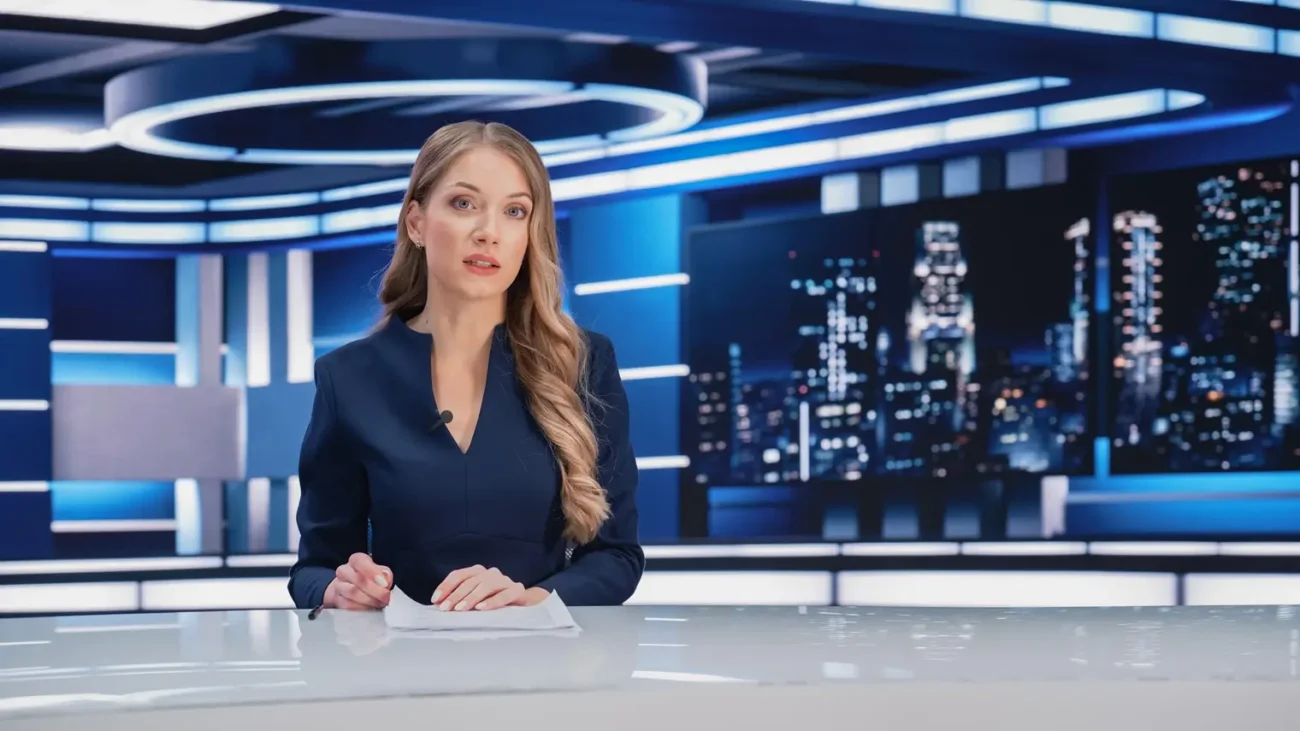 Studio TN Live má novou podobu Shutterstock | TVGURU.cz Moderátorka v televizním studiu