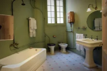 Plně vybavená retro koupelna