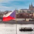 Pražský hrad a česká vlajka.