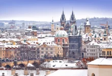 zasněžená Praha