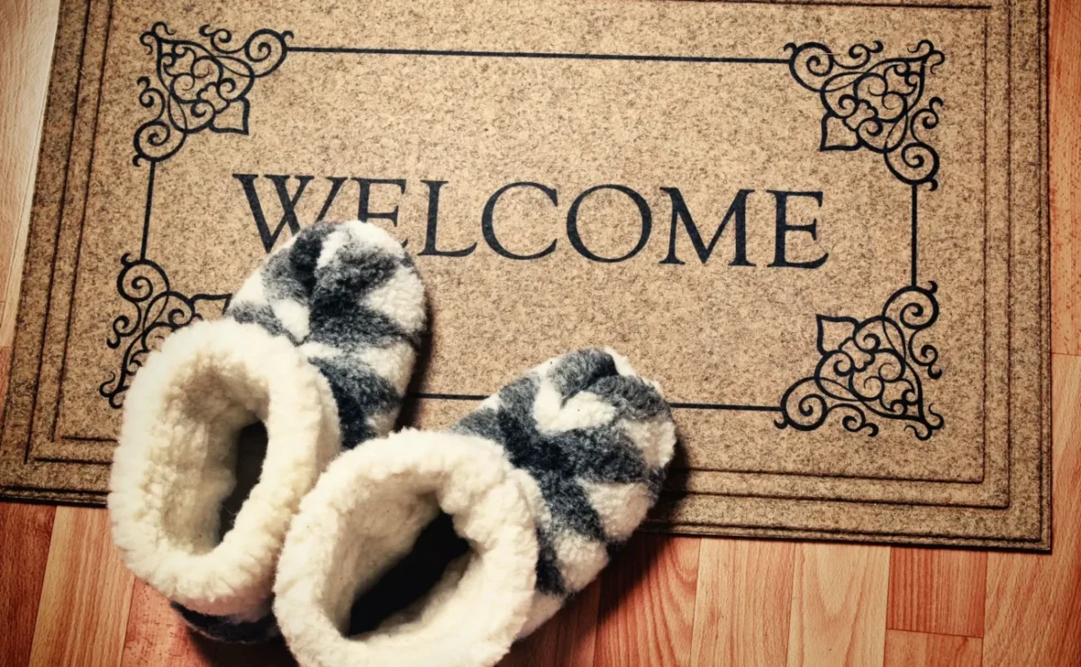 rohožka s papučemi
