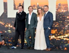 Quentin Tarantino, Brad Pitt, Margot Robbie & Leonardo DiCaprio at the premiere