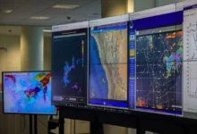 záběry z meteorologického radaru