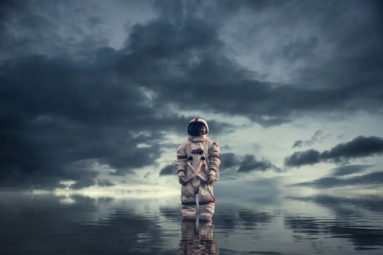 Astronaut ve vodě.