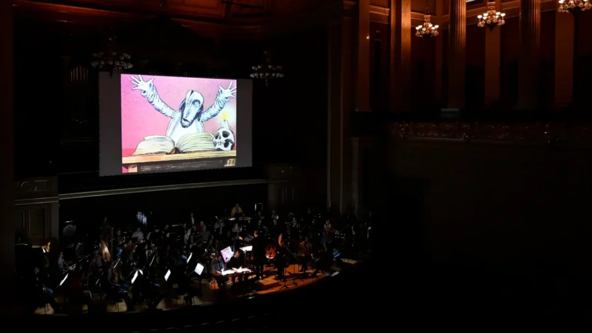 promítání pohádky Čarodějův učeň za doprovodu Filharmonie