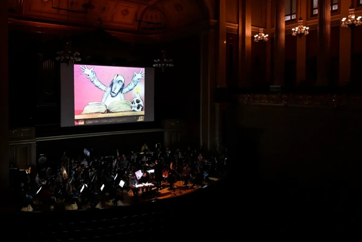 promítání pohádky Čarodějův učeň za doprovodu Filharmonie