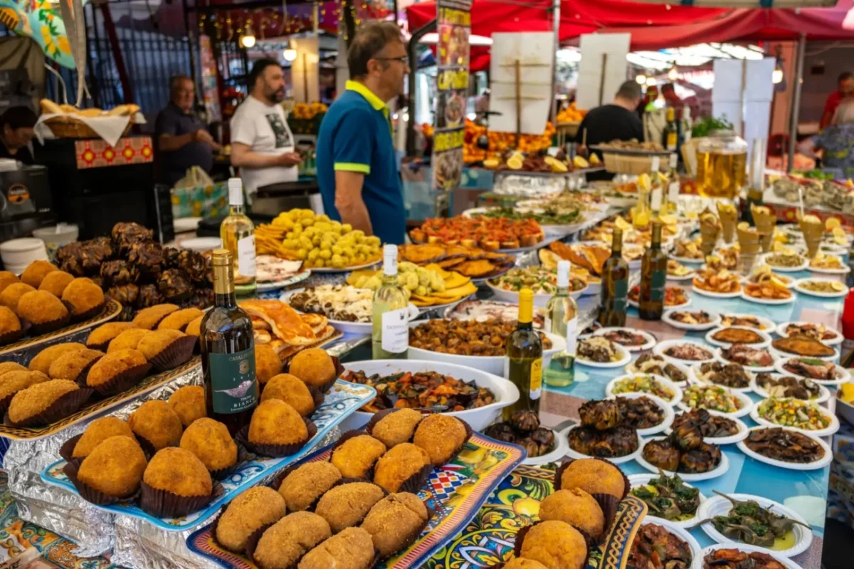 trh s italským jídlem