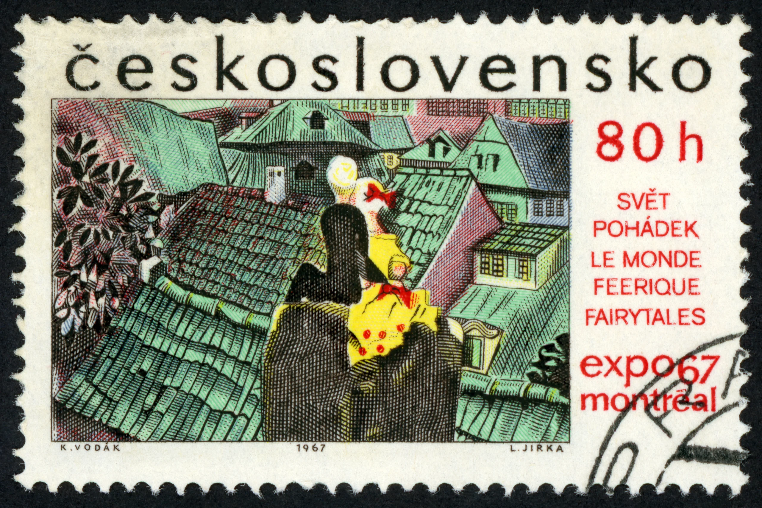 Československá poštovní známka, 1967, ilustrace Jiří Trnka