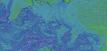 radar s anomálií na mapě