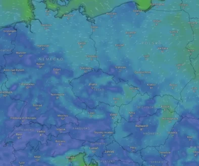 radar s anomálií na mapě