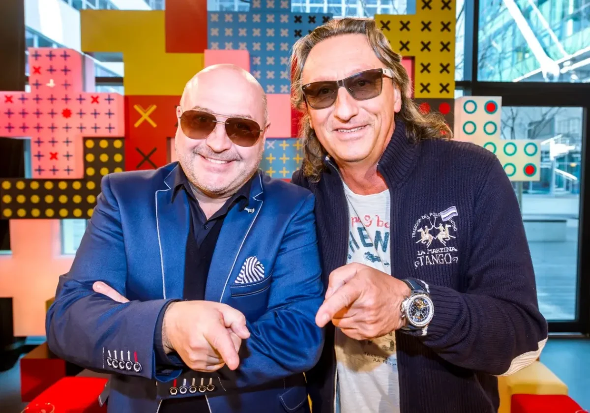 Michal David a režisér filmu Decibely lásky.