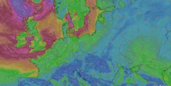 aktuální foto z radaru ukazuje, jak bude probíhat výměna vzduchu a proudění nad střední Evropou