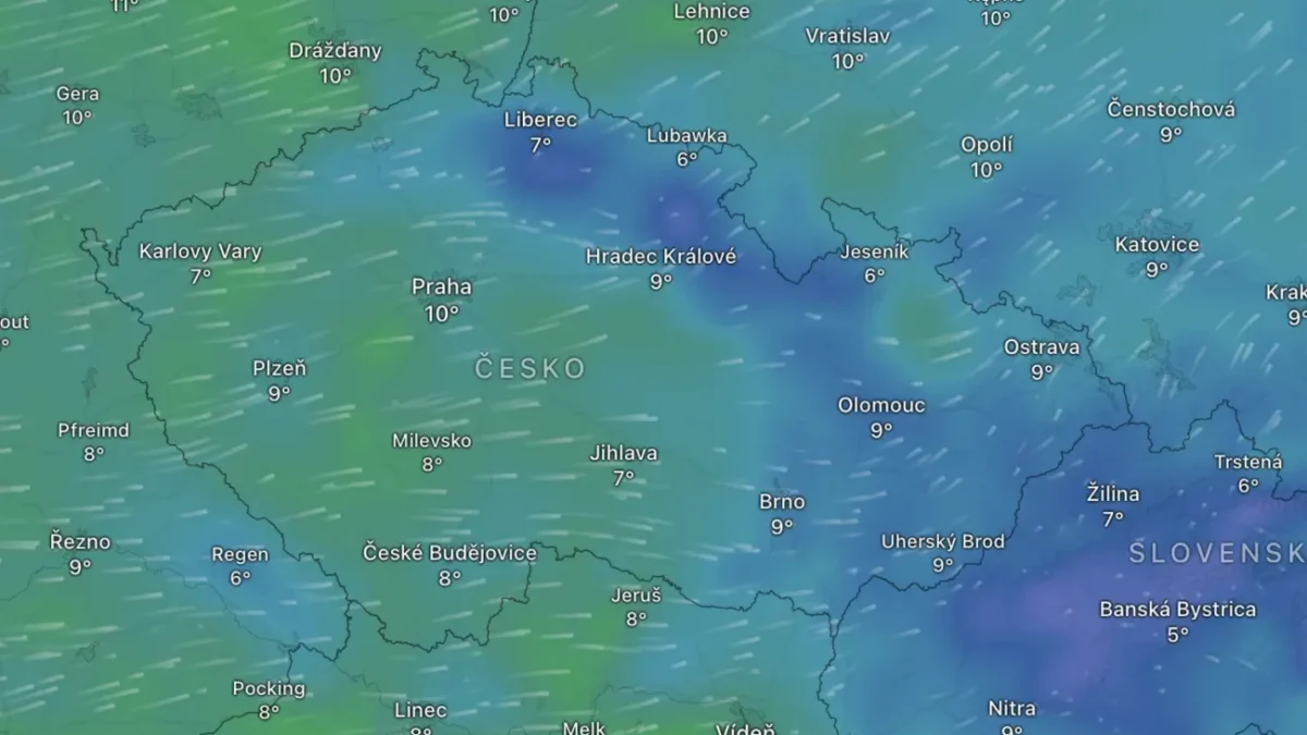 Meteorologická mapka České republiky