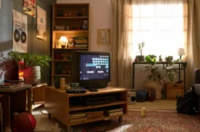 Retro obývací pokoj.