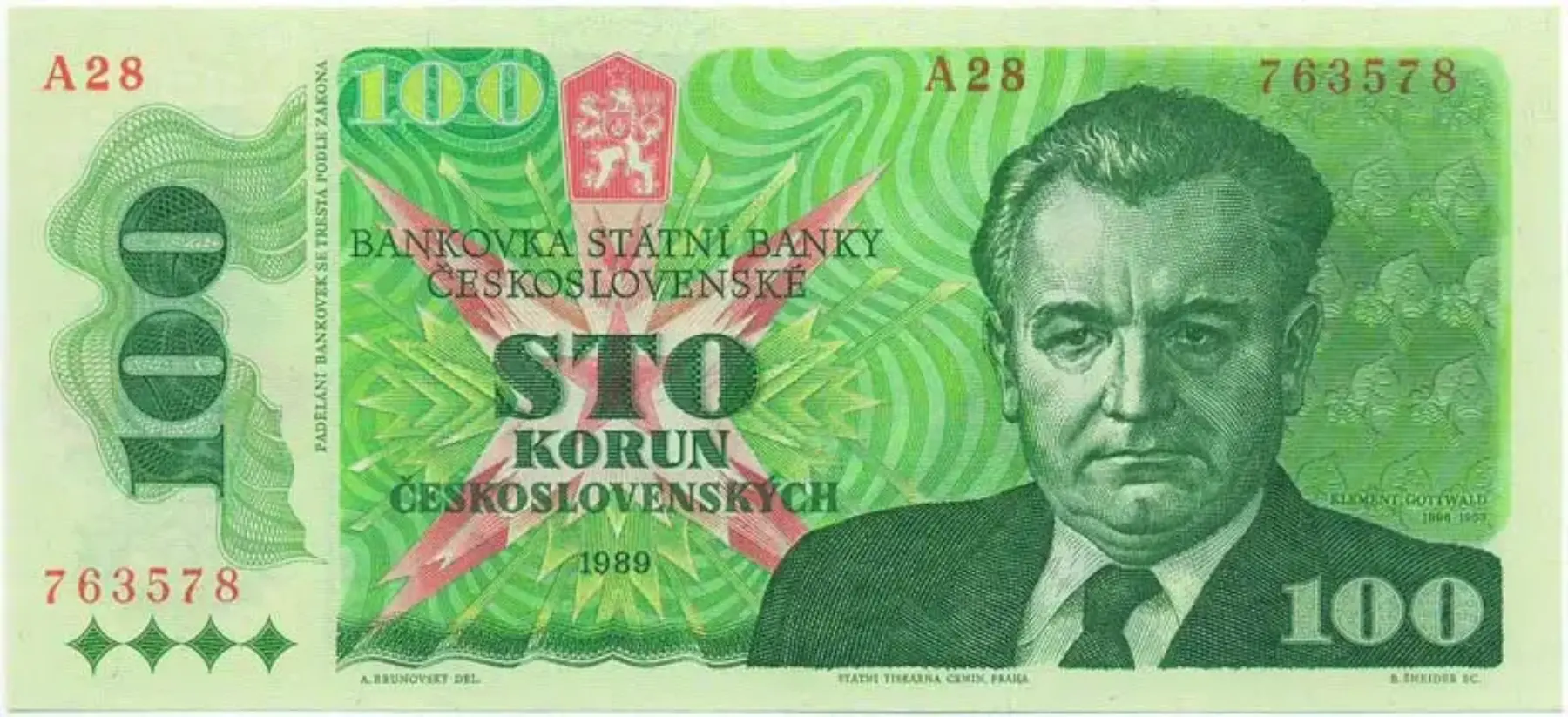 Stokoruna z roku 1989 s Gottwaldem | TVGURU.cz Stokoruna z roku 1989 s Gottwaldem