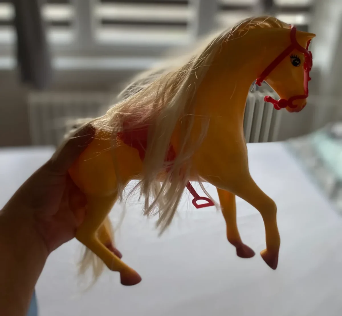 kůň jako hračka v ruce