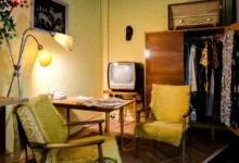 retro obývák s televizí