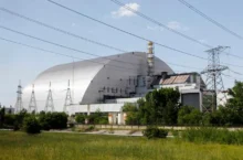 sarkofág nad nukleárním reaktorem v Černobylu