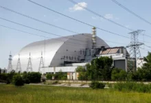 sarkofág nad nukleárním reaktorem v Černobylu