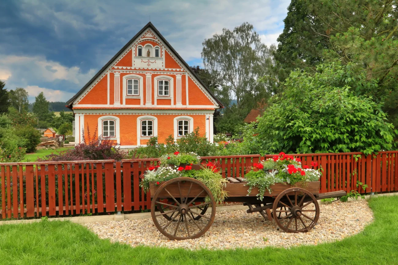 Dům v české vesnici. 