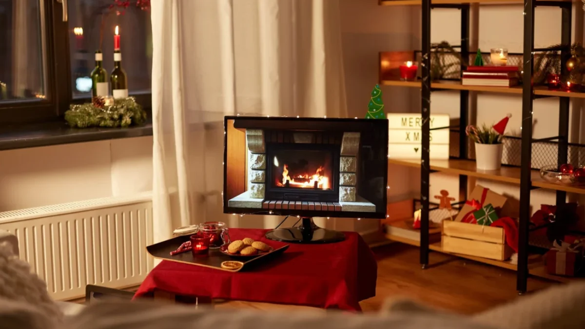 shutterstock_2062031333 1 Vánoční atmosféra v obývacím pokoji.