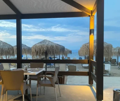 záběr na pláž a moře