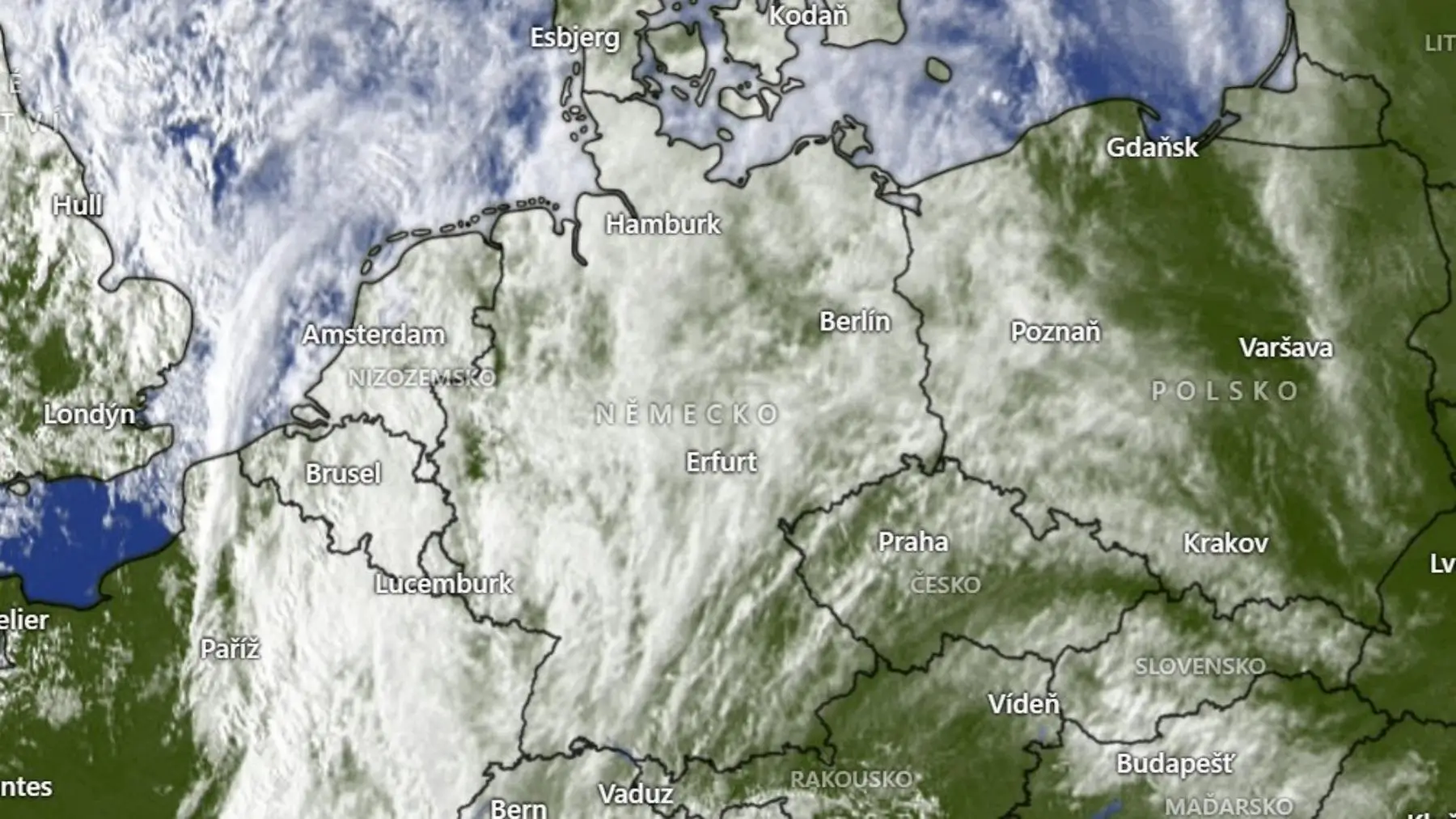 Oblačnost nad Evropou | TVGURU.cz Oblačnost nad Evropou